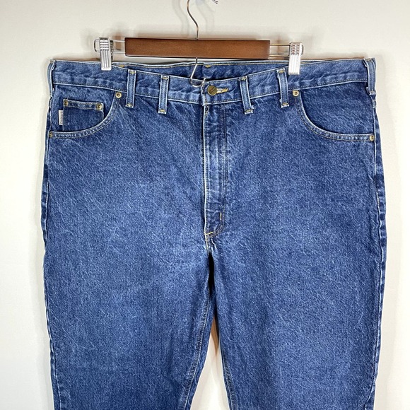Mens Carhartt Bootcut Jeans Medium Wash Size 44 x 30 - Picture 2 of 5
